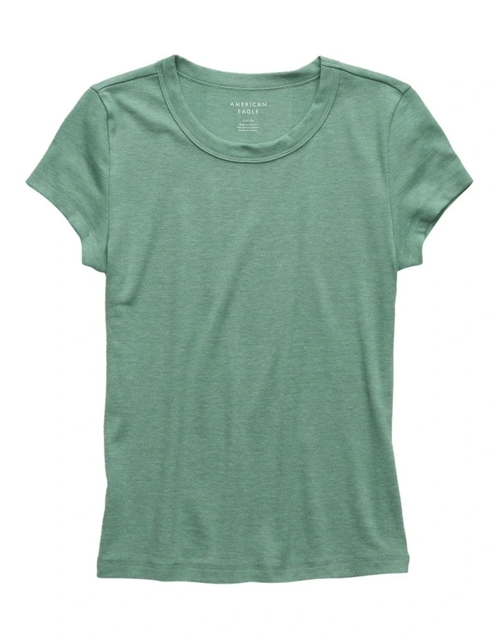 Hey Baby Tee in Green image 3