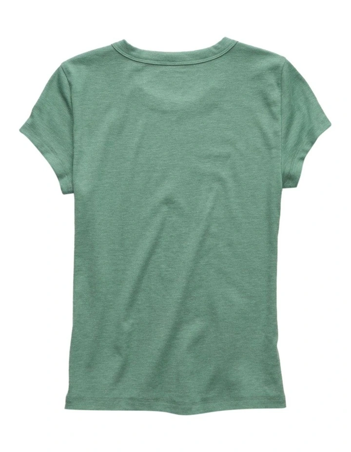 Hey Baby Tee in Green image 4