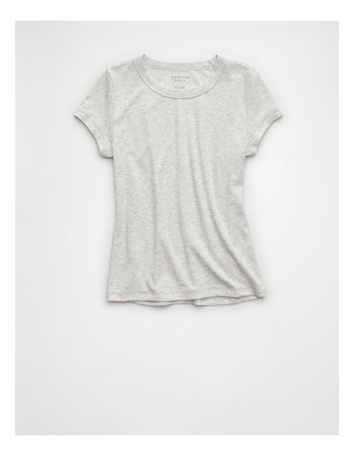 Hey Baby Tee in Light Heather Gray image 4
