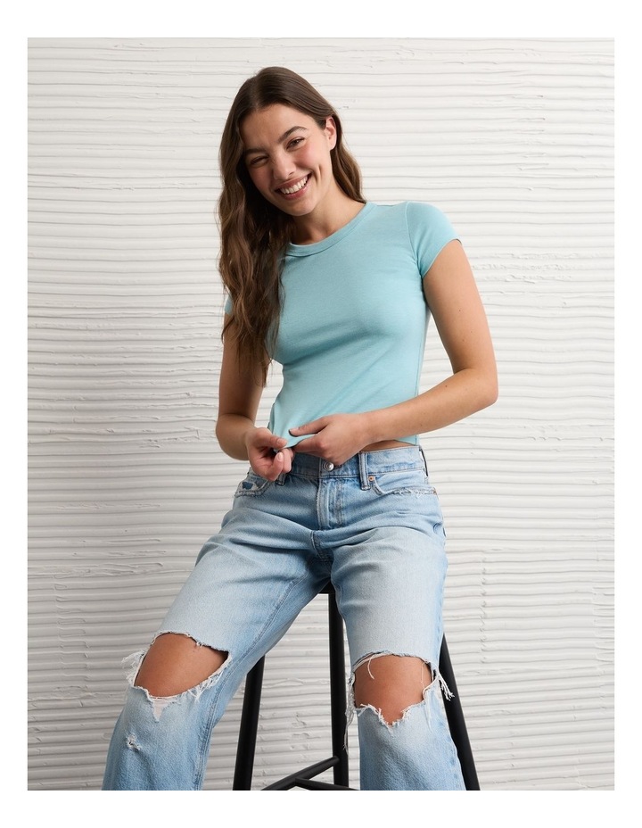 Hey Baby Tee in Rustic Blue image 2