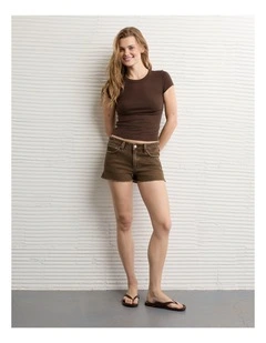 Hey Baby Tee in Dark Brown