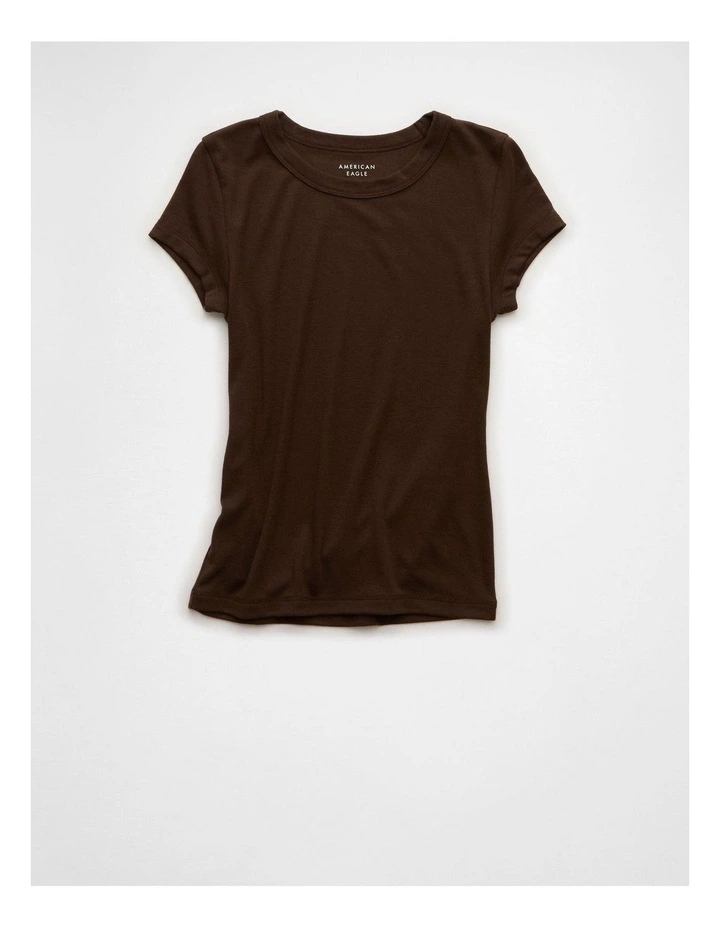 Hey Baby Tee in Dark Brown image 3