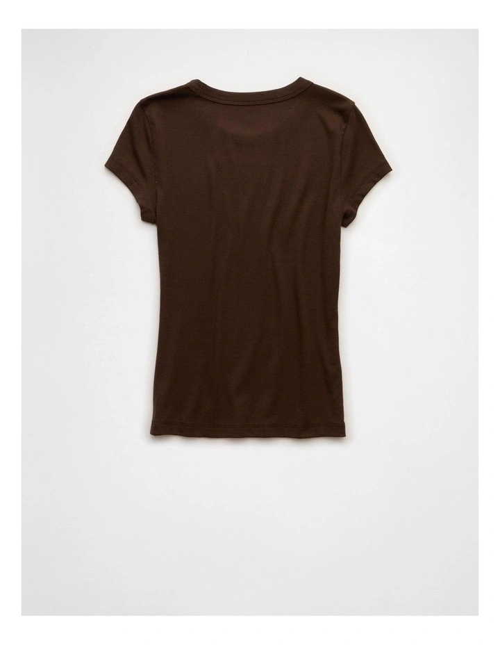 Hey Baby Tee in Dark Brown image 4