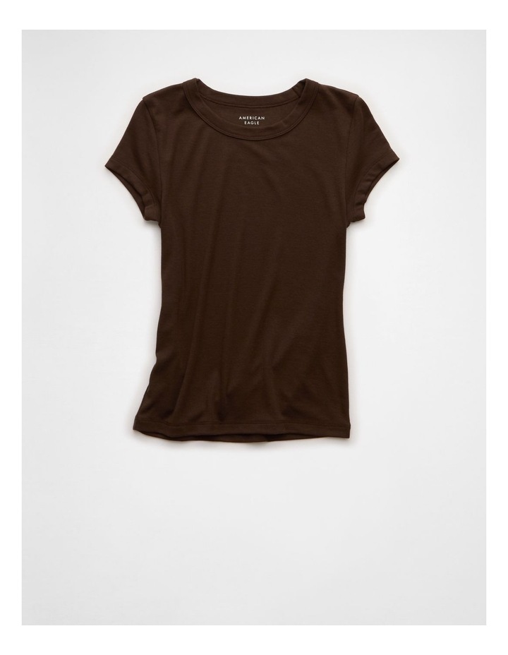 Hey Baby Tee in Dark Brown image 5