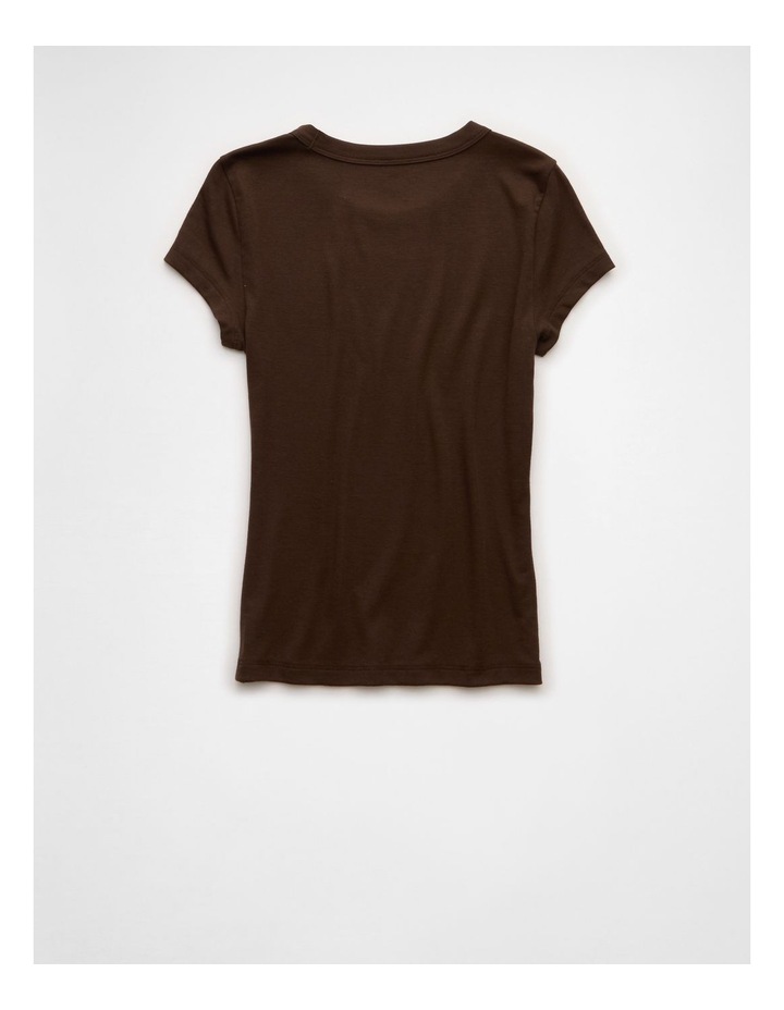 Hey Baby Tee in Dark Brown image 6