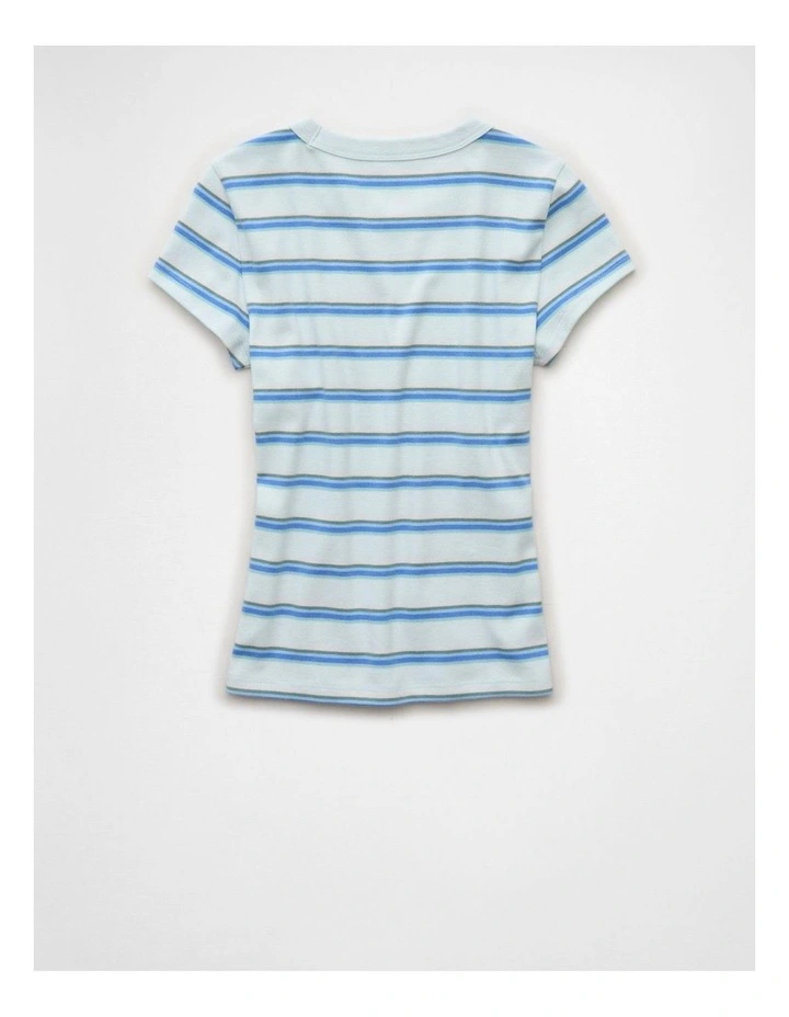 Hey Baby Tee in Light Blue Stripe image 4