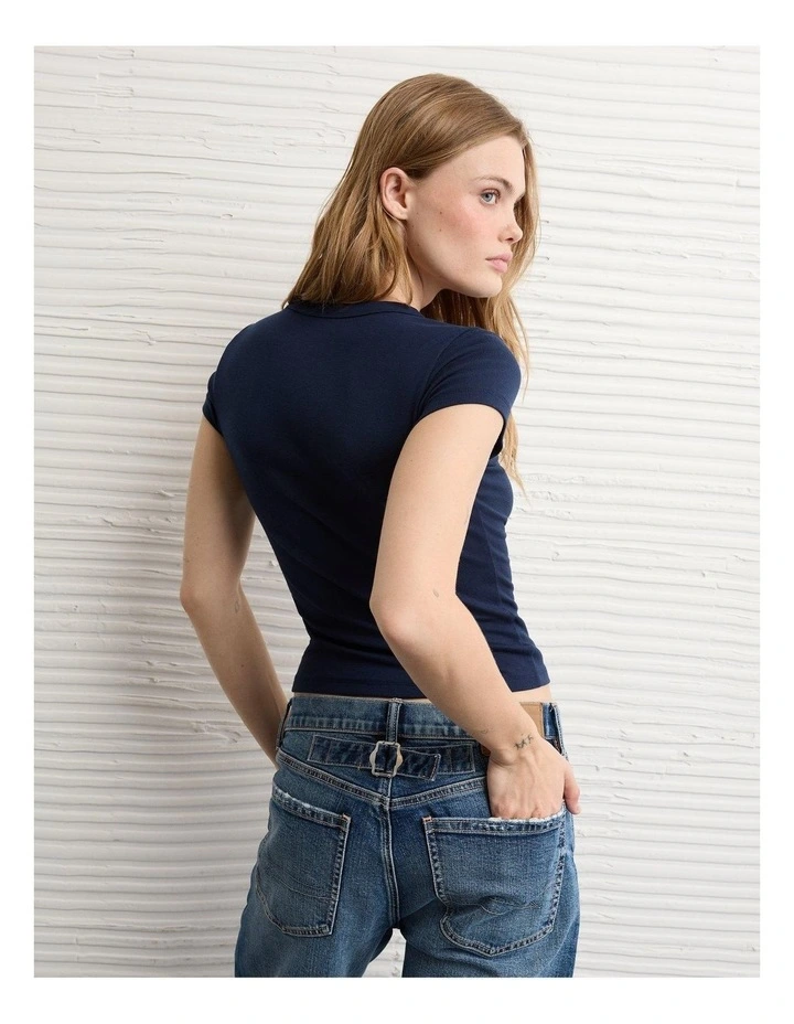 Hey Baby Tee in Navy image 2