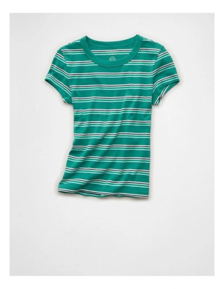 Hey Baby Tee in Green Rush image 3