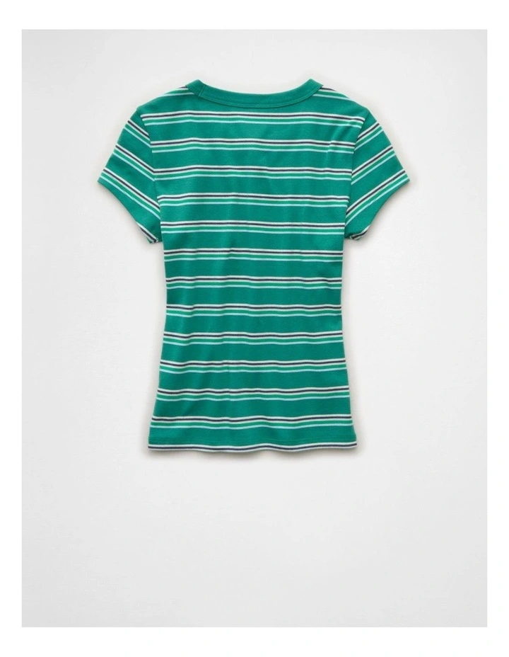 Hey Baby Tee in Green Rush image 4