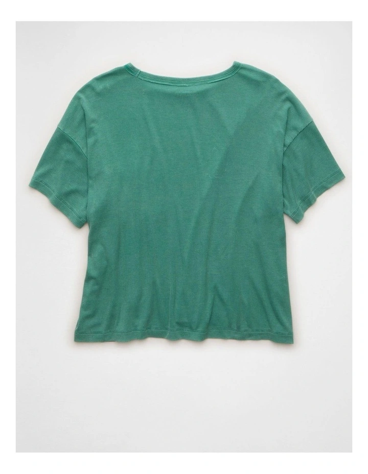 Soft & Sexy Ribbed Pocket T-Shirt in Gatsby Green image 4