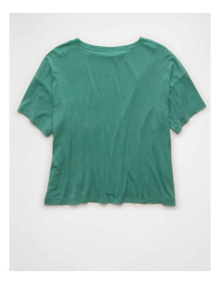 Soft & Sexy Ribbed Pocket T-Shirt in Gatsby Green image 5