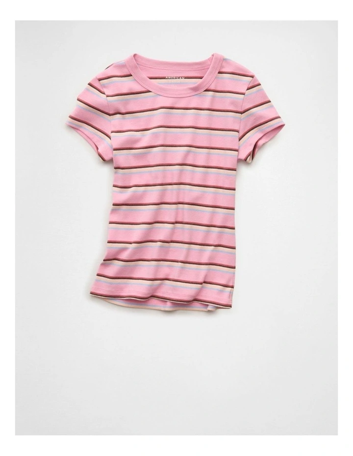 Hey Baby Tee in Dusty Pink image 3