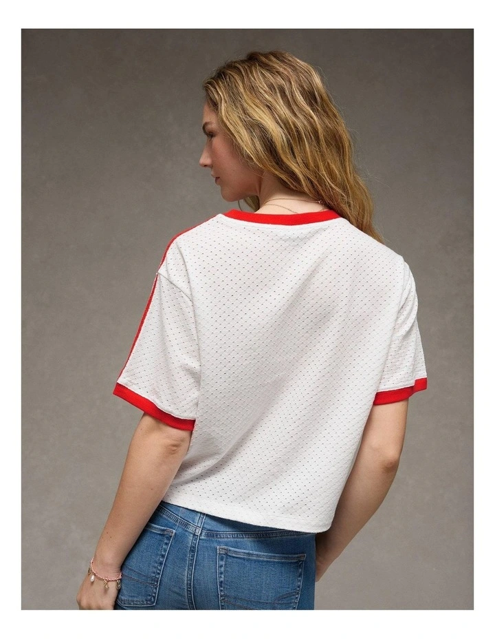 Graphic Mesh T-shirt in Cherry Tart image 2