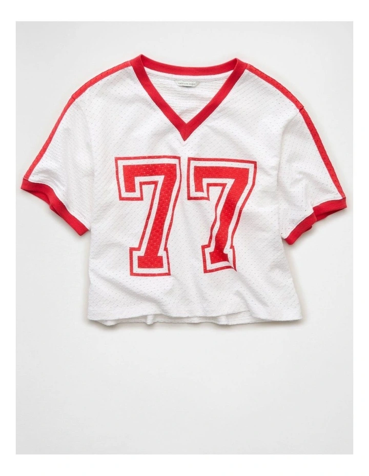 Graphic Mesh T-shirt in Cherry Tart image 3
