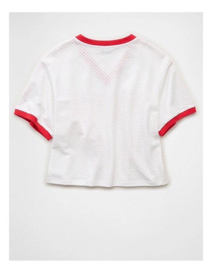 Graphic Mesh T-shirt in Cherry Tart image 4