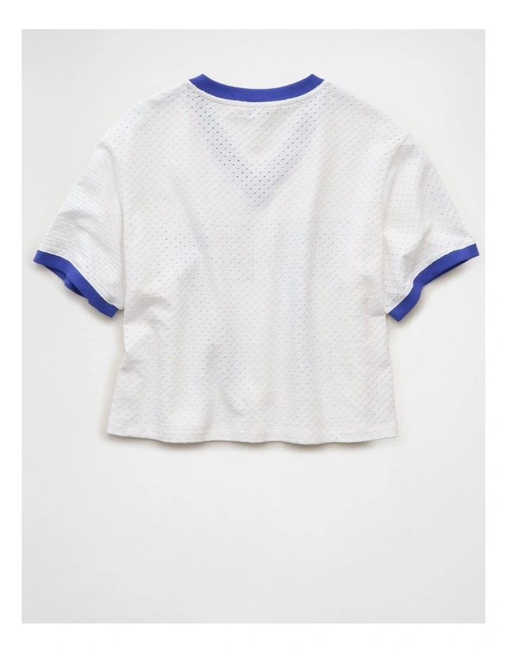 Graphic Mesh T-shirt in Gravity Blue image 4