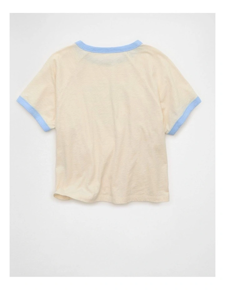 Graphic Ringer T-shirt in Cream image 4