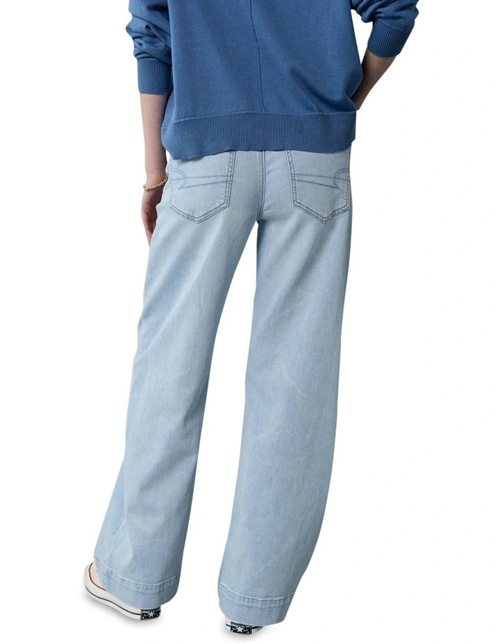 Super High Waisted Wide Leg Jean in Skylight image 2