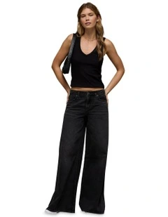 Stretch A-Line Fit Jeans in Proper Black