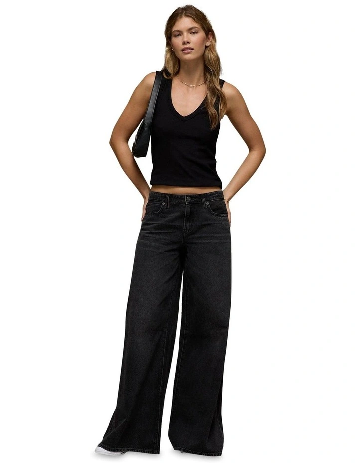 Stretch A-Line Fit Jeans in Proper Black image 1