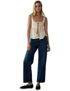 Stretch High-Waisted Stovepipe Jeans in Darkest Dazzler