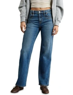 Stretch High-Waisted Stovepipe Jeans in Cool Classic