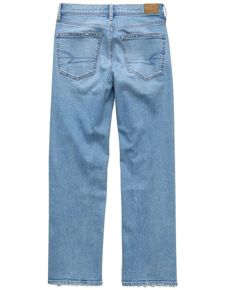 Strigid High Waisted Stovepipe Jeans in Medium Indigo image 4