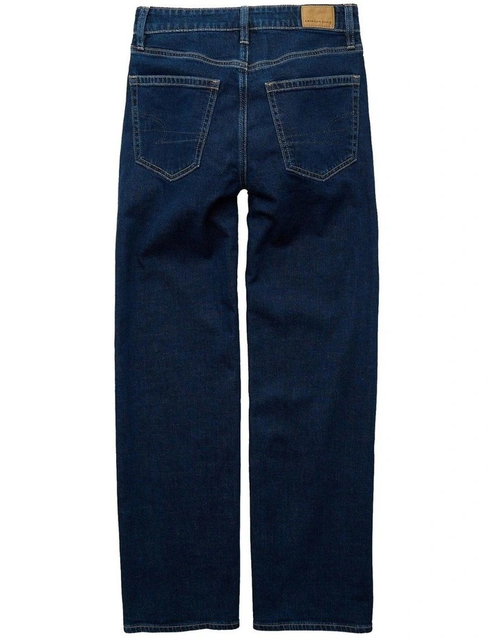 Dreamy Drapey Stretch Super High-Waisted Baggy Wide-Leg Jeans in Dark Rinse image 4