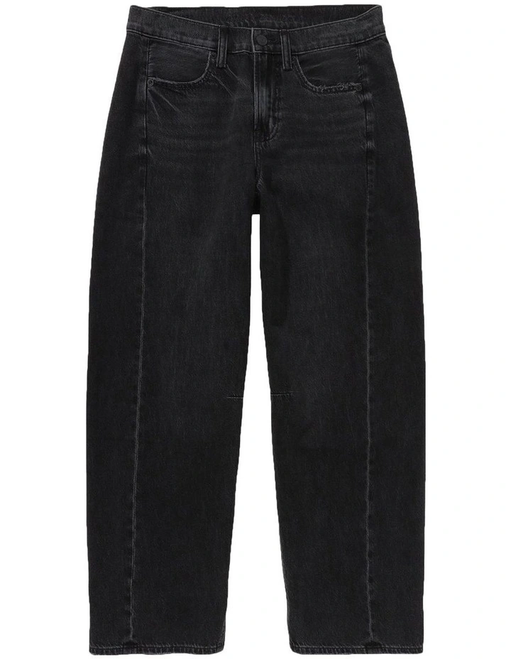 Dreamy Drape Barrel Jeans in Black image 3
