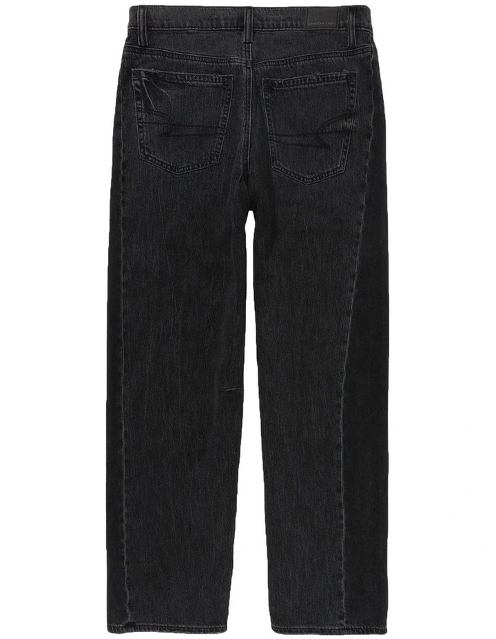 Dreamy Drape Barrel Jeans in Black image 4