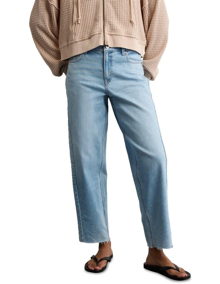 Stretch Barrel Jeans in Light Acid Wash image 1