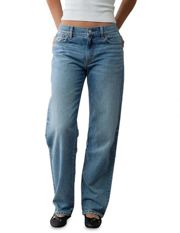 Strigid Low-Rise Baggy Straight Jean in Fresh Bright image 1