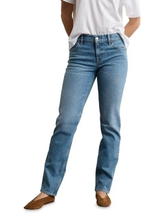 Stretch High-Waisted Straight Jean in Classic Medium