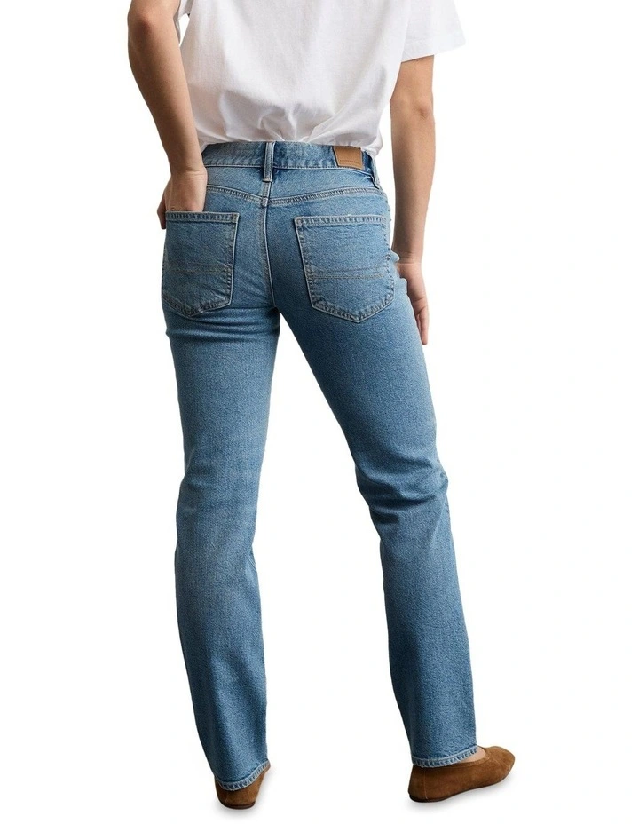 Stretch High-Waisted Straight Jean in Classic Medium image 2