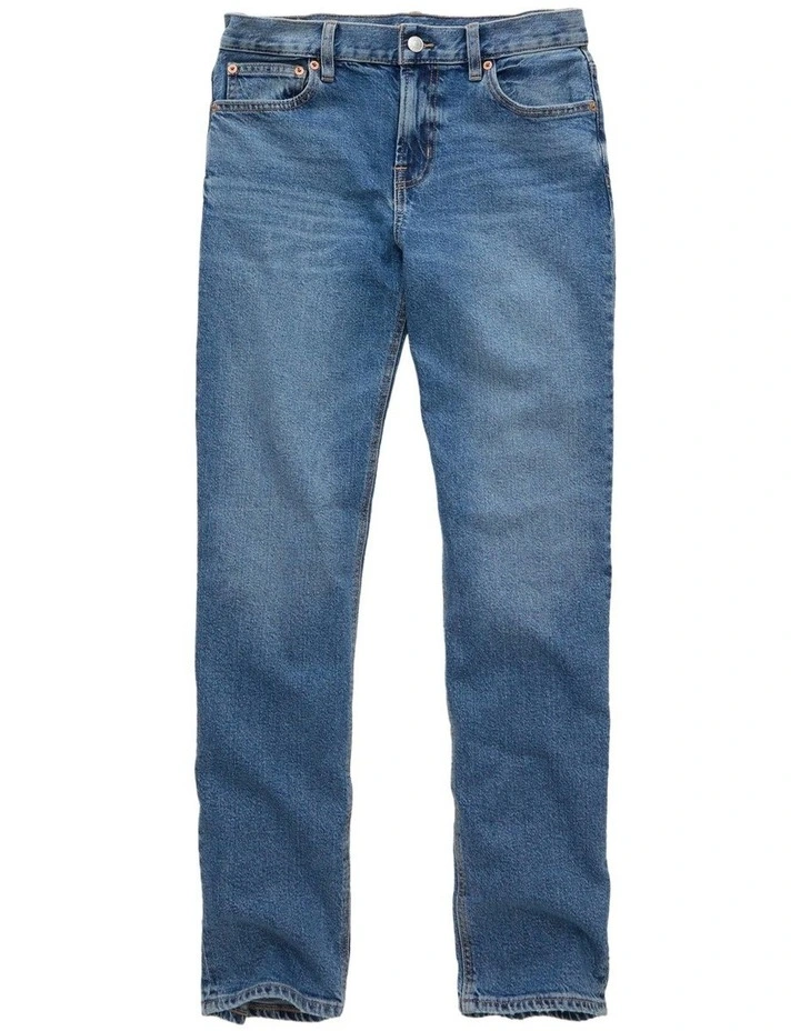 Stretch High-Waisted Straight Jean in Classic Medium image 3