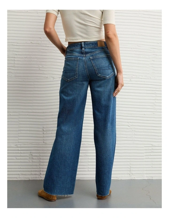 Super High-Waisted Baggy Wide-Leg Jeans in Dark Indigo Wash image 2