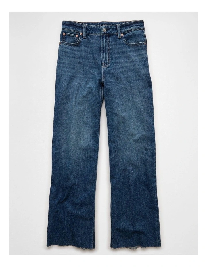 Super High-Waisted Baggy Wide-Leg Jeans in Dark Indigo Wash image 3