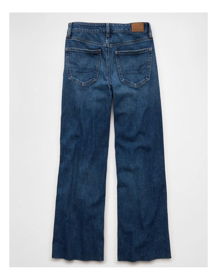 Super High-Waisted Baggy Wide-Leg Jeans in Dark Indigo Wash image 4