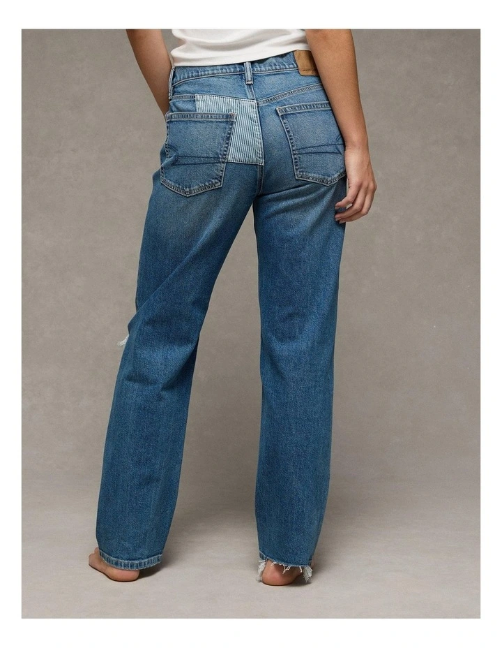 Strigid Low-Rise Baggy Straight Jeans in Medium Indigo image 2