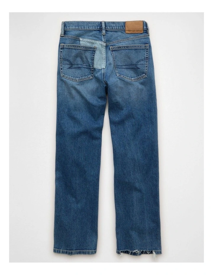 Strigid Low-Rise Baggy Straight Jeans in Medium Indigo image 4