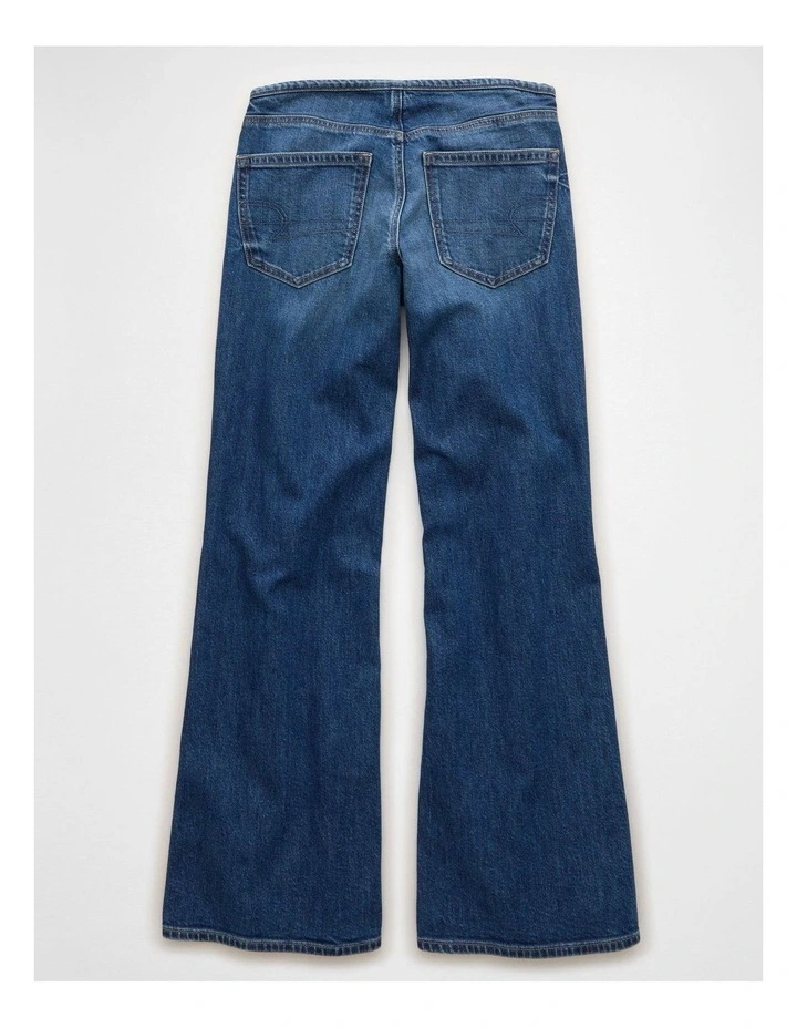 Dreamy Drape Stretch Super Low-Rise Baggy Flare Jeans in Medium Wash image 4