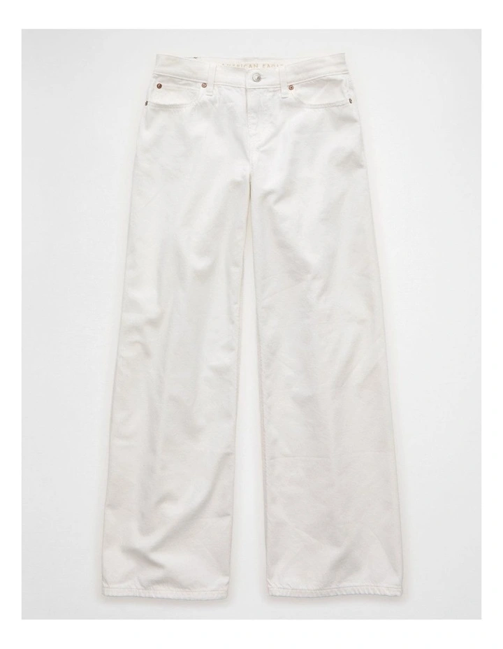 Dreamy Drape Strigid Low-Rise Baggy Ultra-Wide Leg Jeans in Fresh White image 3