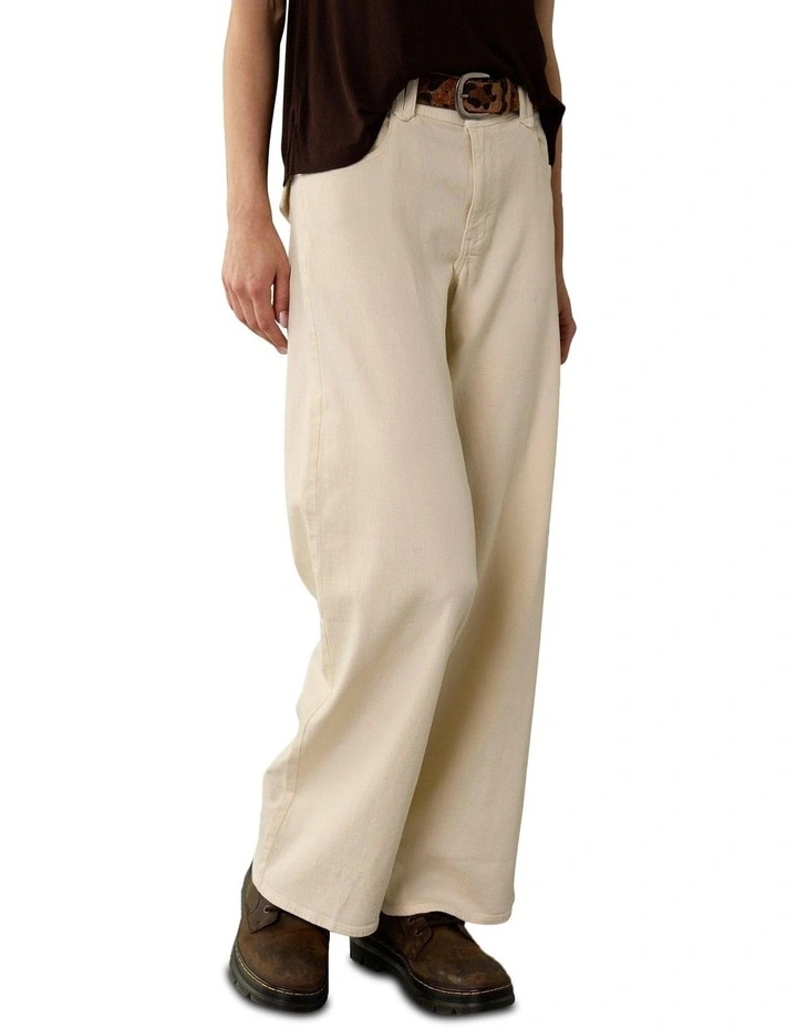 Low-Rise Baggy Wide-Leg Pant in Vintage Vanilla image 1