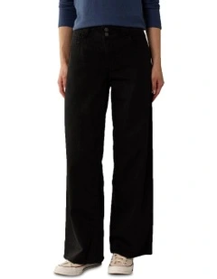 Low-Rise Baggy Wide-Leg Pant in Onyx Black
