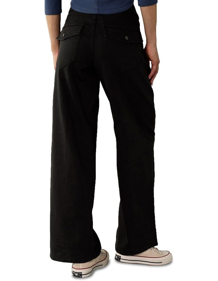 Low-Rise Baggy Wide-Leg Pant in Onyx Black image 2
