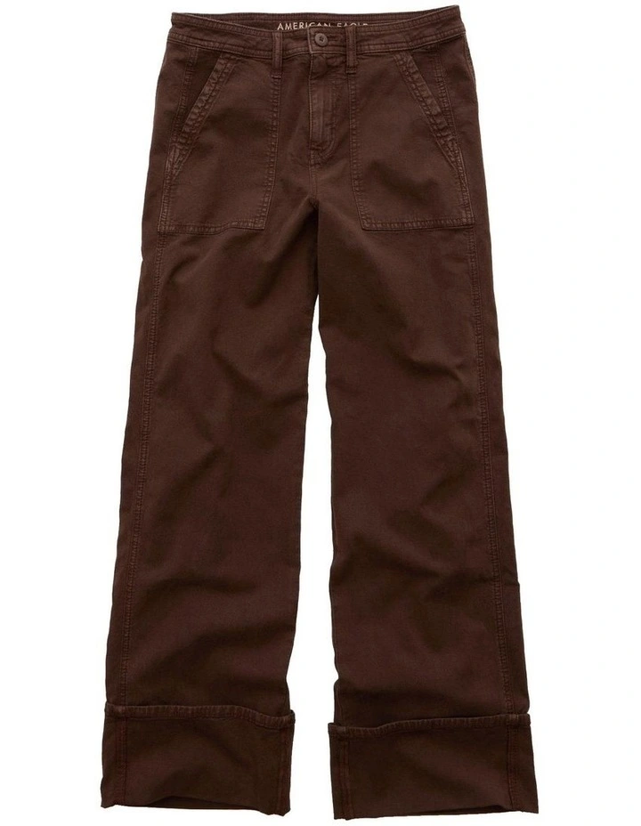 Stretch High-Waisted Utility Stovepipe Pant in Chocolate image 3