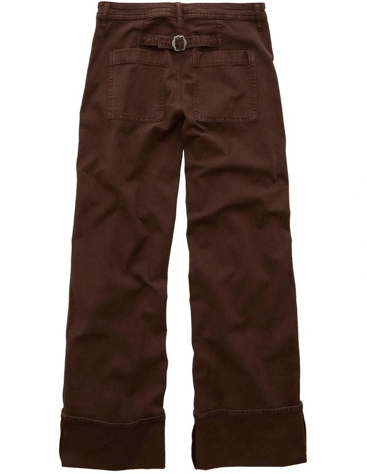 Stretch High-Waisted Utility Stovepipe Pant in Chocolate image 4