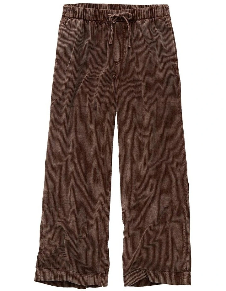 Stretch Corduroy Low-Rise Baggy Wide-Leg Pant in Coffee image 3