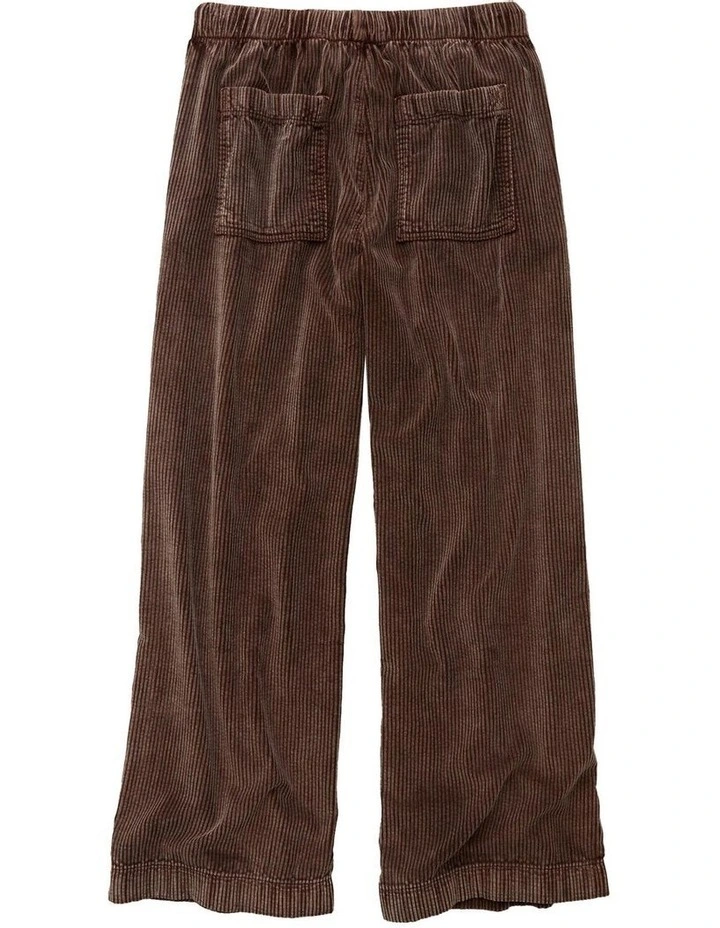 Stretch Corduroy Low-Rise Baggy Wide-Leg Pant in Coffee image 4