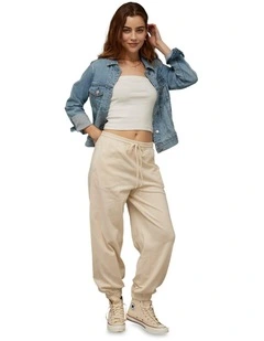 High-Waisted Saturday Jogger in Cream